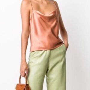 NEW Nanushka Apricot Satin Slip Cowl Neck Cami